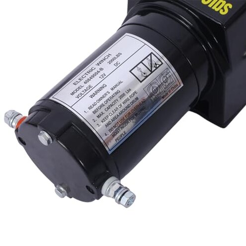 2000lb 12V ATV/UTV Electric Winch, Off-Road Waterproof Steel Cable Winch for ATV UTV Towing Trailer Winch, Including ATV, UTV, Car, Boat, Trucks, Jeeps, and Modified Vehicles