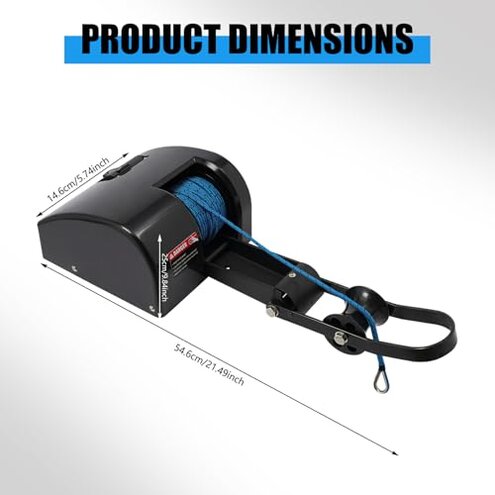 CUBELLIN 35lbs Electric Boat Anchor Winch 12V Marine Saltwater Anchor Windlass Kit with Wireless Remote Control & 100ft Braided Rope, for Boats up to 24ft