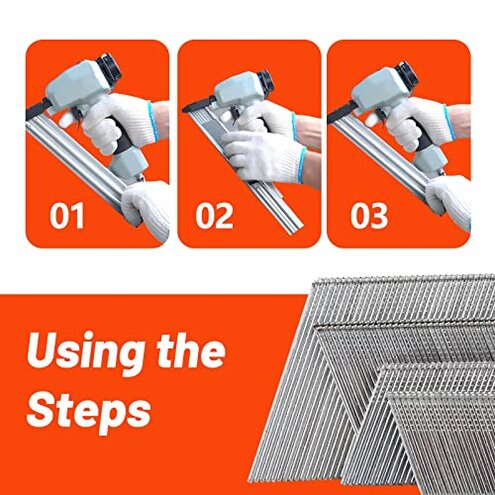 SITLDY 16 Gauge Angled Finish Nails, 20-Degree, 2000-Pack (2-1/2", 2", 1-1/2", 1-1/4" 500 Per Sizes), Galvanized Assorted Size Project Pack, for Pneumatic, Electric Angled Finish Nailer