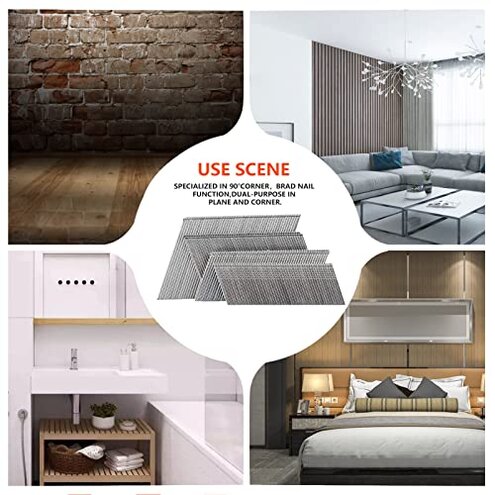 SITLDY 16 Gauge Angled Finish Nails, 20-Degree, 2000-Pack (2-1/2", 2", 1-1/2", 1-1/4" 500 Per Sizes), Galvanized Assorted Size Project Pack, for Pneumatic, Electric Angled Finish Nailer