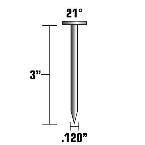 Metabo HPT Framing Nails | 3-in x .120 | 21 Degree | Bright | Smooth | 1,000 Count | 20105SHPT