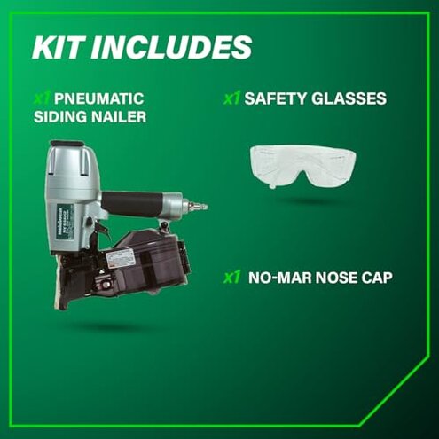 Metabo HPT Coil Siding Nailer, Siding Nails 1-1/2 inch To 2-1/2 inch, Side load, Tilt Bottom Magazine (NV65AH2)
