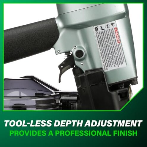 Metabo HPT Coil Siding Nailer, Siding Nails 1-1/2 inch To 2-1/2 inch, Side load, Tilt Bottom Magazine (NV65AH2)