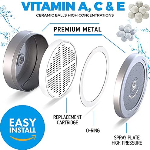 AquaHomeGroup Luxury Filtered Shower Head Set 20+3 Stage Shower Filter for Hard Water Removes Chlorine and Harmful Substances - Showerhead Filter High Output