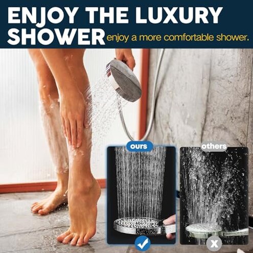 Shower Head,8&rdquo;Rain Shower Head with Handheld Spray Combo with 11'' Angle Adjustable Extension Arm/Flow Regulator/Shower System,High Pressure Rainfall Shower Head Bathroom,Chrome