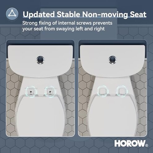 HOROW 17 Inch Tall Toilet, Two-Piece Elongated Toilet with ADA Comfort Chair Height Seat, Powerful 1.1/1.6 GPF Dual Flush, 12" Rough In High Bowl for Seniors, White