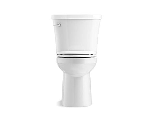 KOHLER 26077-0 Kingston Comfort Height Complete Solution Two-Piece Elongated Toilet, Chair-Height Toilet, 1.28 GPF, White