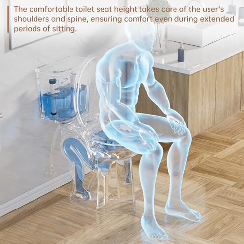 SUPERFLO 21 Inch High Toilet Elongated Extra Tall Toilets with Comfort Height Toilet Seat & 1.28 GPF Single Flush, Suitable For Seniors & Tall Person