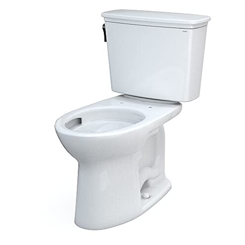 TOTO Drake Transitional Two-Piece Elongated 1.28 GPF Universal Height TORNADO FLUSH Toilet with CEFIONTECT, Cotton White - CST786CEFG#01