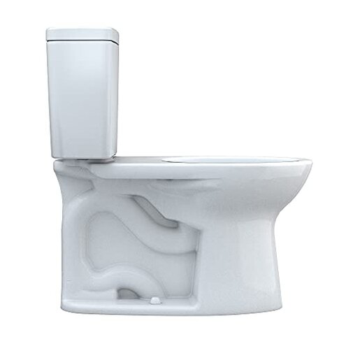 TOTO Drake Two-Piece Elongated 1.28 GPF Universal Height TORNADO FLUSH Toilet with CEFIONTECT and Right-Hand Trip Lever, Cotton White - CST776CEFRG#01