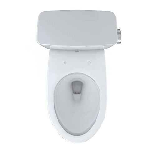 TOTO Drake Two-Piece Elongated 1.28 GPF Universal Height TORNADO FLUSH Toilet with CEFIONTECT and Right-Hand Trip Lever, Cotton White - CST776CEFRG#01