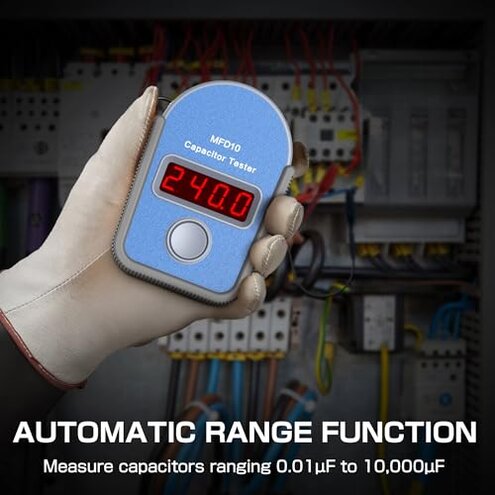 MFD10 Digital Capacitor Tester Meter Compatible with Supco, 0.01 to 10000 mfd's,±5.00% Capacitance Accuracy, LED Display