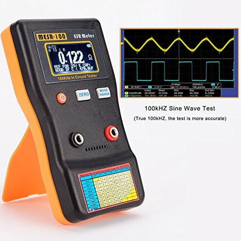 Signstek MESR-100 V2 Auto Ranging in Circuit ESR Meter Capacitor Tester/Low Ohm Meter Up to 0.01 to 100R, Support in Measuring Capacitance Resistance Circuit