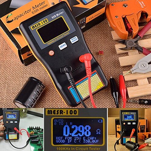 Signstek MESR-100 V2 Auto Ranging in Circuit ESR Meter Capacitor Tester/Low Ohm Meter Up to 0.01 to 100R, Support in Measuring Capacitance Resistance Circuit