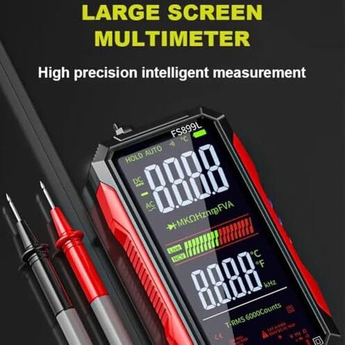 USB Rechargeable Digital Multimeter, 2026 Upgraded Fs899l Multimeter, Automatic Digital Display Multimeter Tester for Home and Industrial Electrical Issues, Multimeter Tester (FS899L)