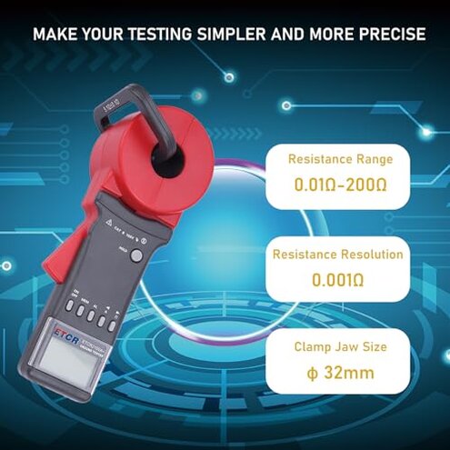 ETCR ETCR2100A+ Digital Clamp Ground Earth Resistance Meter Tester 0.01-200Ω