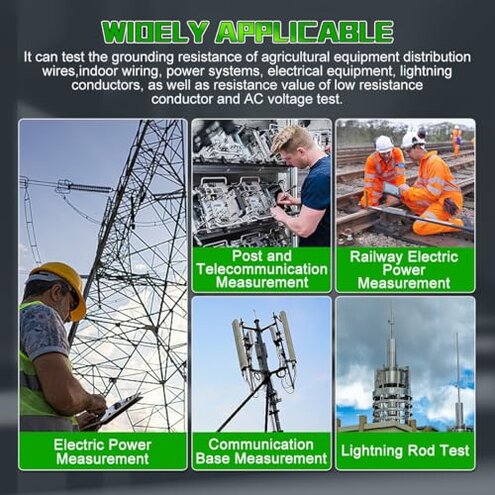 MS2302 Digital Earth Ground Resistance Tester with 2 Pole and 3 Pole Mode High Precision, 0 Ohm - 4000 Ohm Insulation Tester