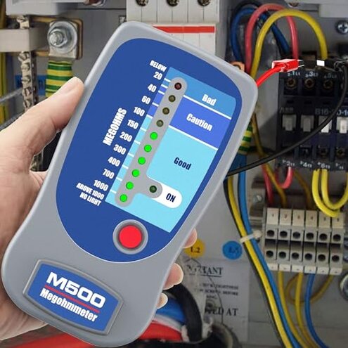 M500 Megohmmeter for Insulation Testing,Compatible with Supco M500 Electronic Megohmmeter,Works for Motors,HVAC Systems Tools, Compressor Tester,1000 Megohms at 500 Volts