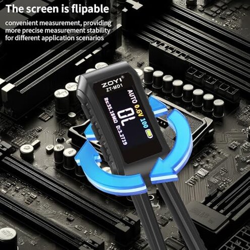 LCR Meter, ZOYI 10KHz LCR Meter Tweezer with 0.5% Accuracy, Digital Multimeter Tester with OLED Display, Tester for SMD, ESR, Resistor, Capacitor, Inductance, Voltage, Frequency, Diode