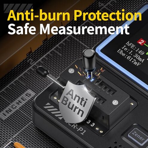 FNRSI LCR-P1 Transistor Meter Multifunctional Capacitor Tester ESR Diode Triode NPN PNP MOSFET SMD NEC Infrared Decoding Anti-Burn