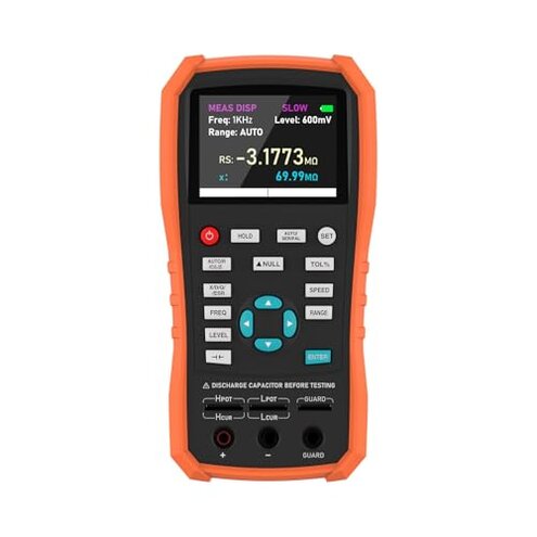 RuoShui Handheld LCR Meter 100Hz-100KHz, 0.2% Accuracy, Digital Bridge Multimeter for Capacitance, Inductance, Resistance Testing, with ESR Calibration Ideal for Engineers and Technicians (4080)
