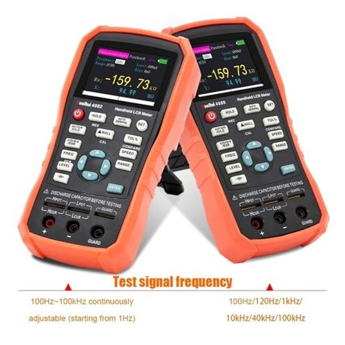 RuoShui Handheld LCR Meter 100Hz-100KHz, 0.2% Accuracy, Digital Bridge Multimeter for Capacitance, Inductance, Resistance Testing, with ESR Calibration Ideal for Engineers and Technicians (4080)