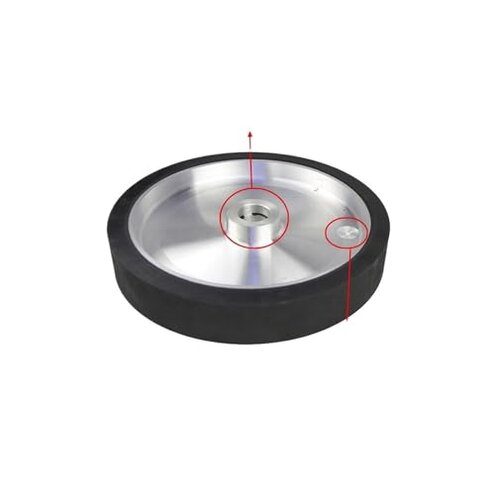 12x2 Solid Rubber Contact Wheel 300x50mm Dynamically Balanced Belt Grinder Polishing Wheel 65-70A Hardness(ID 25mm)