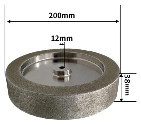 8 Inch CBN Grinding Wheel Tormek T-4 System, 200mm*38mm*12mm for Sharpening,Speed Steel HSS Tools Right/Round Angle(Round 1000 grit)