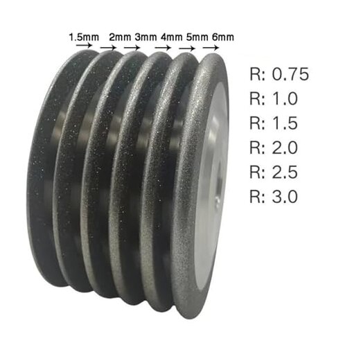Grinding Wheel Diamond ARC, Semi-Circular Dia 100mm 125mm 150mm 200/400, Grit Alloy Screw Slotting Sharpening Tools(D150mmXArbor 32mm,200 400_THICKNESS2MMR1.0)