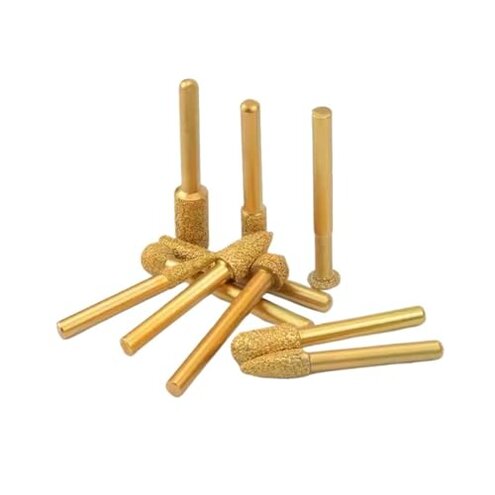 Brazed Diamond Grinding Head 20PCS Set Cylindrical Metal Grinding Wheel 6mm Electric Drill Grinding Head Stone Carving Drill bit