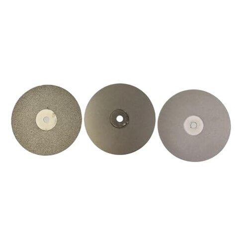 3Pcs 6''150mm Diamond Coated Grinding Wheel, Disc 240/600/3000 Grit Lapping Flat, Lap Polishing Grind Wheel for Jewelry Glass Rock(80 240 400 Grit)