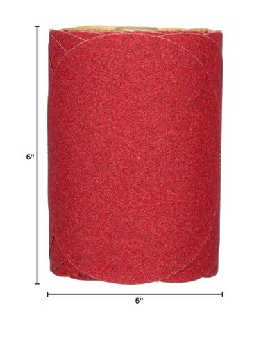 3M Stikit Red Abrasive PSA Disc, 01116, 6 in, P80, 100 Disc Roll for Auto Sanding, Primer Sanding, Rough Feather Edging