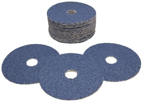 Benchmark Abrasives 5 Inch Sanding Discs Ceramic Resin Fiber Grinding Disc for Grinding, Stripping on Wood, Fiberglass, Steel, Metal, 7/8" Arbor Angle Grinder Sanding Disc, 25 Pack - 24 Grit