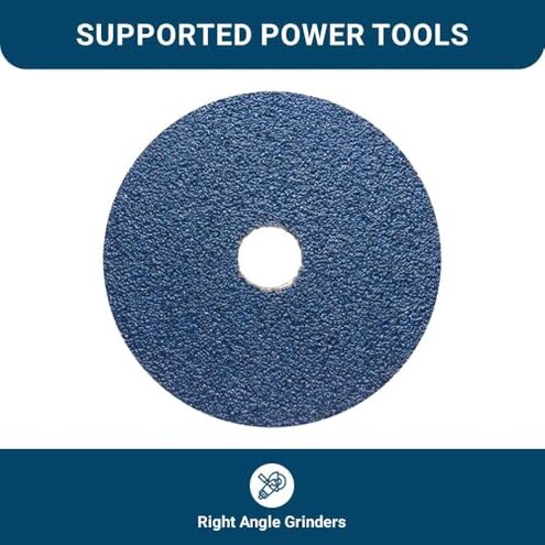 Benchmark Abrasives 5 Inch Sanding Discs Ceramic Resin Fiber Grinding Disc for Grinding, Stripping on Wood, Fiberglass, Steel, Metal, 7/8" Arbor Angle Grinder Sanding Disc, 25 Pack - 24 Grit
