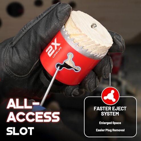 EZARC Hole Saw Kit, 16Pcs Bi-Metal Hole Saw Set with 3/4"-2-1/2"(19-64mm), Mandrels, Drill Bits, Installation Plate, Hex Key with Storage Case, Ideal for Wood, Metal, Plywood, PVC Board