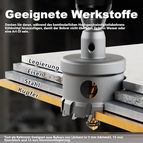 GSTK Upgrade Heavy Duty Carbide Hole Saw 14 Pcs,Metal Steel Hole Saw Drill Bit,TCT Hole Cutter,Alloy Hardness Upgrade, with 2*Extra Titanium Plated Pilot Center Drill and 2*L-Wrench