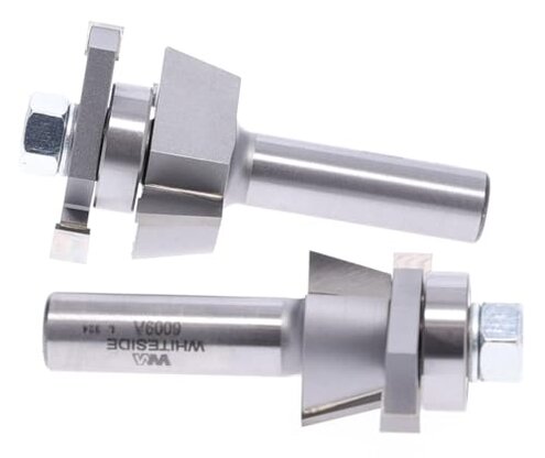 Whiteside 6009 15&deg; Shaker Cabinet Door Router Bit Set, 1/2" Shank, for 1/4" Panels, 2-Piece