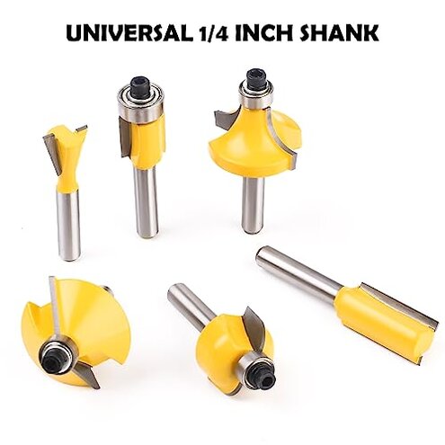 UTRUSTTO Router Bits 25 Pieces, 1/4 Inch Shank Tungsten Carbide Router Bit Set, for Professional and Beginners Carpenter