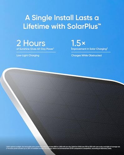 eufy Security SoloCam S340, Solar Security Cameras Wireless Outdoor, Cameras for Home Security, 360° Pan & Tilt Surveillance, No Blind Spots, 2.4 GHz Wi-Fi, No Monthly Fee, HomeBase S380 Compatible