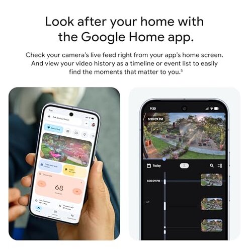 Google Nest Cam Outdoor (Wired, 2nd Gen) - Security Camera with 2K Video and Gemini, Night Vision, 2-Way Audio - Works with Google Home - 2025 Model - Snow