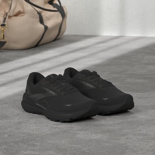 Brooks Men&rsquo;s Adrenaline GTS 23 GTX Waterproof Supportive Running Shoe - Oyster Mushroom/Orange/Blue - 10.5 Medium