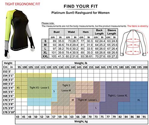 Platinum Sun Long Sleeve Rash Guard for Women (Green Stripes, M)