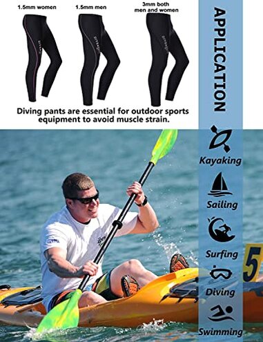 Wetsuit Pants 1.5mm Neoprene Pants for Men Surfing Pants Diving Pants Keep Warm for Diving Swimming Snorkeling Scuba Sailing Surfing L Size LP010M-L
