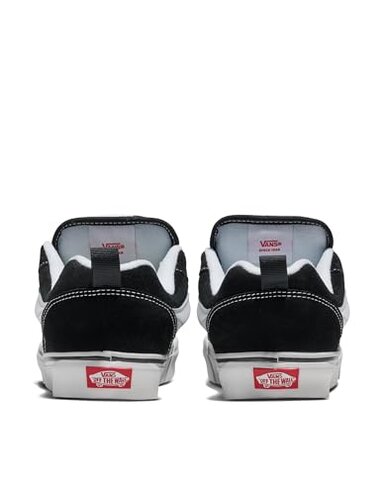 Vans Unisex Knu Skool Shoe | '90s Retro Puffy Low-Top Fashion Sneakers for Men & Women, Black/True White, 12/13.5