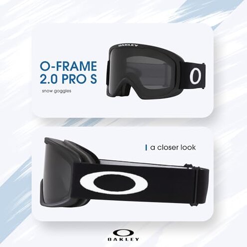 Oakley O-Frame 2.0 Pro M OO7125 Matte Black w/Dark Grey Ski Goggles For Men For Women + Bundle Accessory Leash Kit, Microfiber Pouch