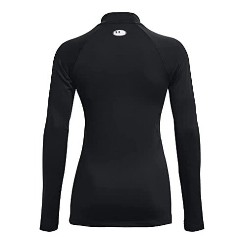 Under Armour Womens Authentics Mock Neck T-Shirt, Black (001)/White, Medium
