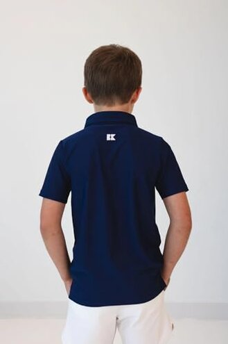 courtside kids Boy's Polo Athletic Sports Shirt Navy Size 3/4