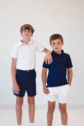 courtside kids Boy's Polo Athletic Sports Shirt Navy Size 3/4