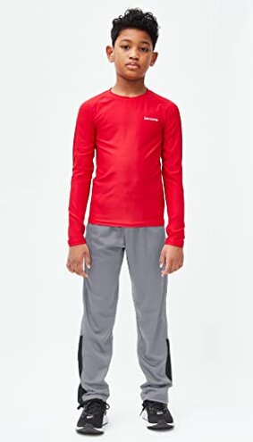 DEVOPS Boys Active Performance Workout Athletic Training Pants (Large, Black/Blue [2 Pack])