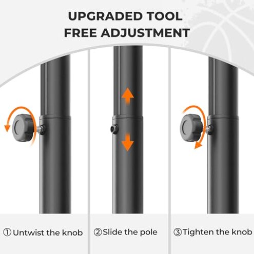 Yohood Kids Basketball Hoop, 3.6-7 FT Height Easy Adjustable, Portable Basketball Hoop Outdoor Indoor for Kids/Teens/Youth, 30" Backboard (Black)